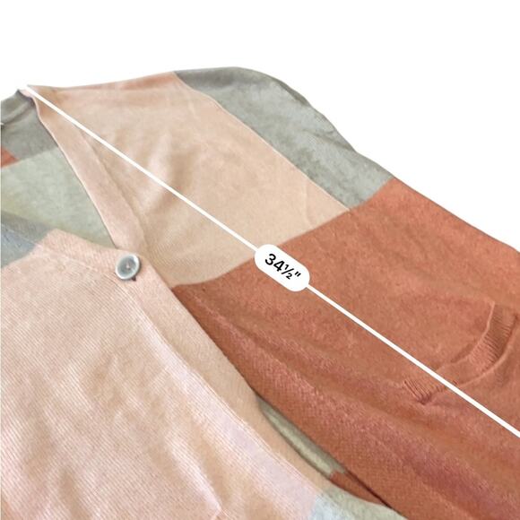 J. Jill multicolor color-block one-button longline cardigan sweater Size medium - Picture 8 of 10